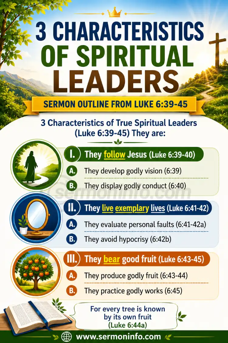 Sermon Outline From Luke 6:39-45 | 3 Characteristics of True Spiritual Leaders Sermon Outline From Luke 6:39-45 | 3 Characteristics of True Spiritual Leaders