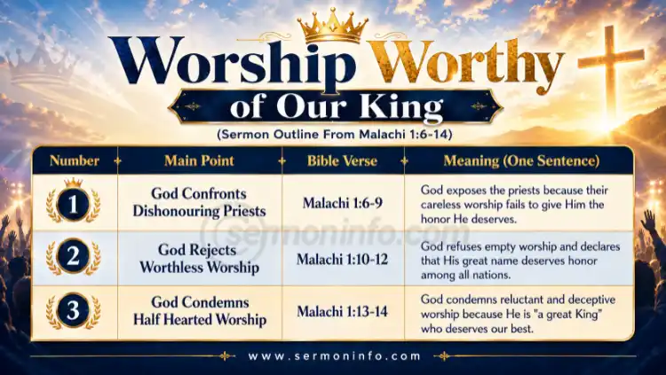 Sermon Outline From Malachi 1:6-14 | Worship Worthy of Our King Sermon Outline From Malachi 1:6-14 | Worship Worthy of Our King