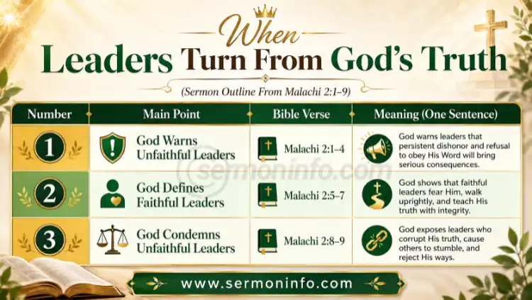 Sermon Outline From Malachi 2:1-9 | When Leaders Turn From God's Truth