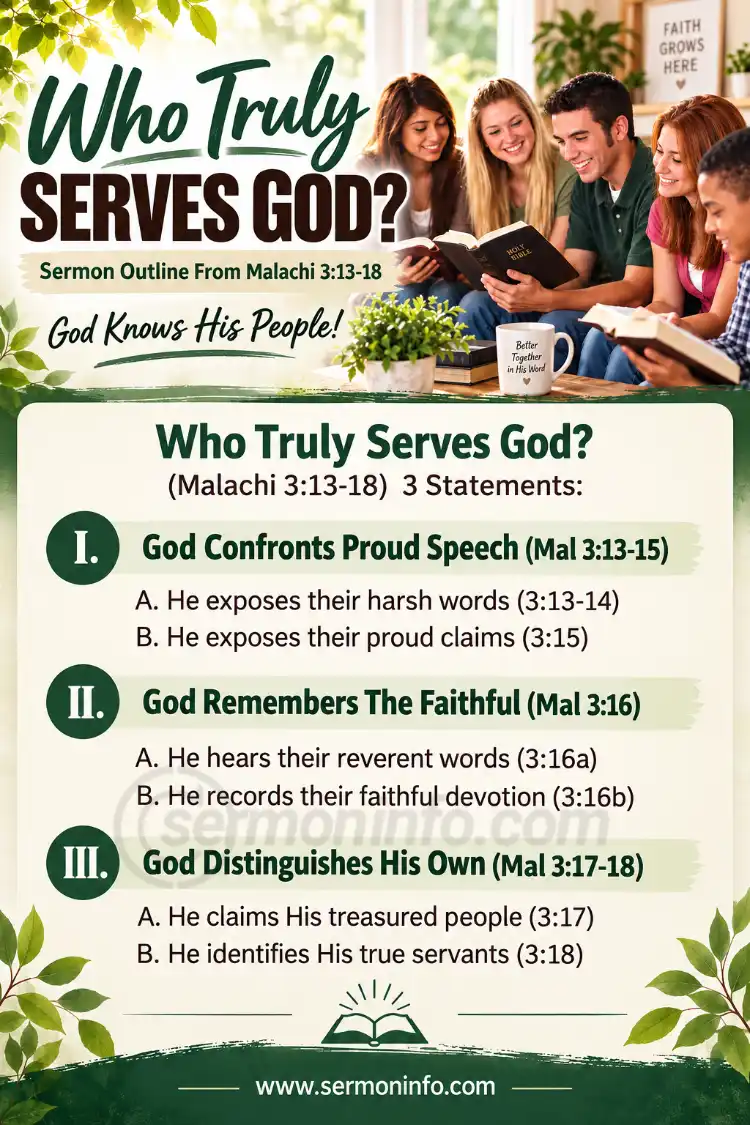 Sermon Outline From Malachi 3:13-18 | Who True Serves God?