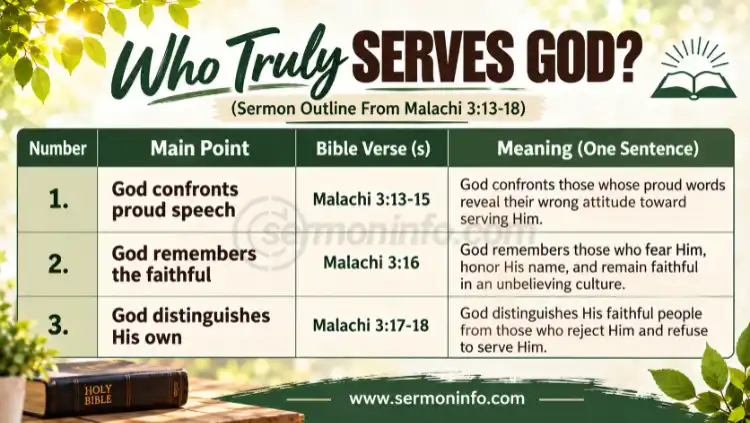 Sermon Outline From Malachi 3:13-18 | Who True Serves God?