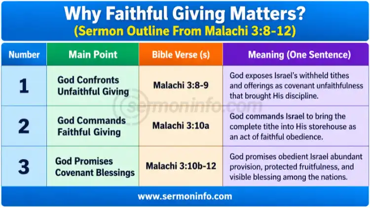 Why Faithful Giving Matters? | Sermon Outline From Malachi 3:8-12