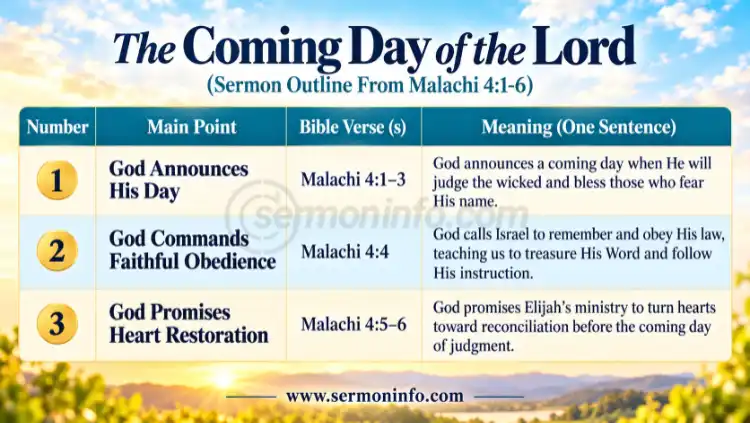 The Coming Day of the Lord | Sermon Outline From Malachi 4:1-6 The Coming Day of the Lord | Sermon Outline From Malachi 4:1-6