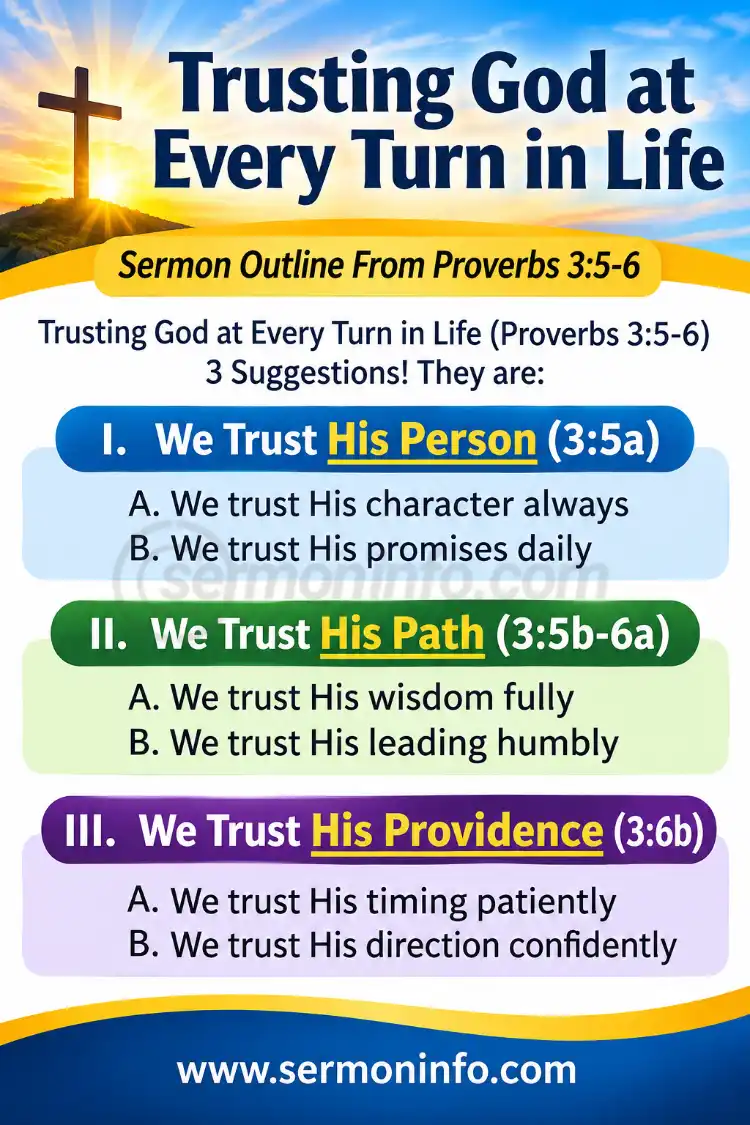 Sermon Outline From Proverbs 3:5-6 | Trusting God at Every Turn in Life Sermon Outline From Proverbs 3:5-6 | Trusting God at Every Turn in Life