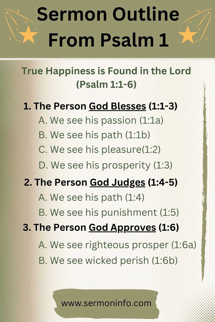 Sermon Outline From Psalm 1:1-6