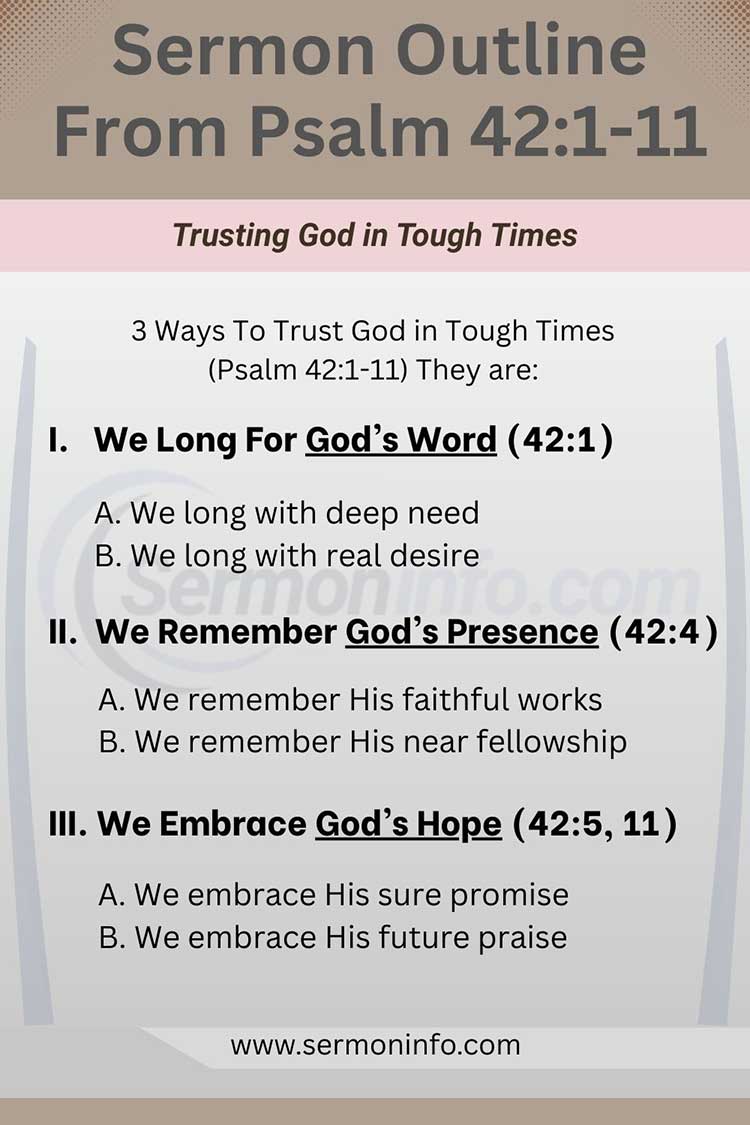 Sermon Outline From Psalm 42 - 3 Ways To Trust God in Tough Times