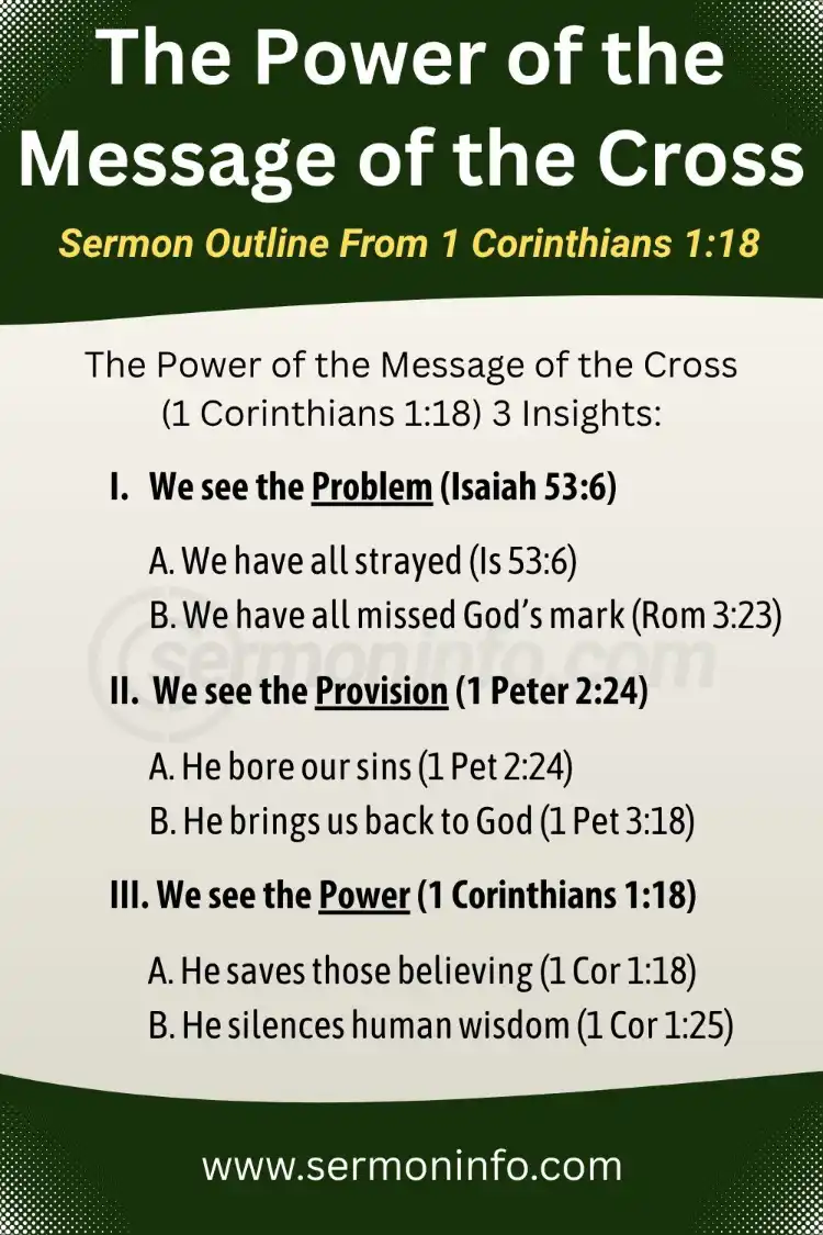 The Power of the Message of the Cross | Sermon Outline From 1 Corinthians 1:18 The Power of the Message of the Cross | Sermon Outline From 1 Corinthians 1:18