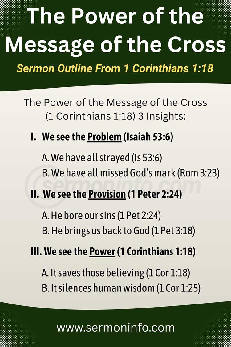 The Power of the Message of the Cross | Sermon Outline From 1 Corinthians 1:18 The Power of the Message of the Cross | Sermon Outline From 1 Corinthians 1:18