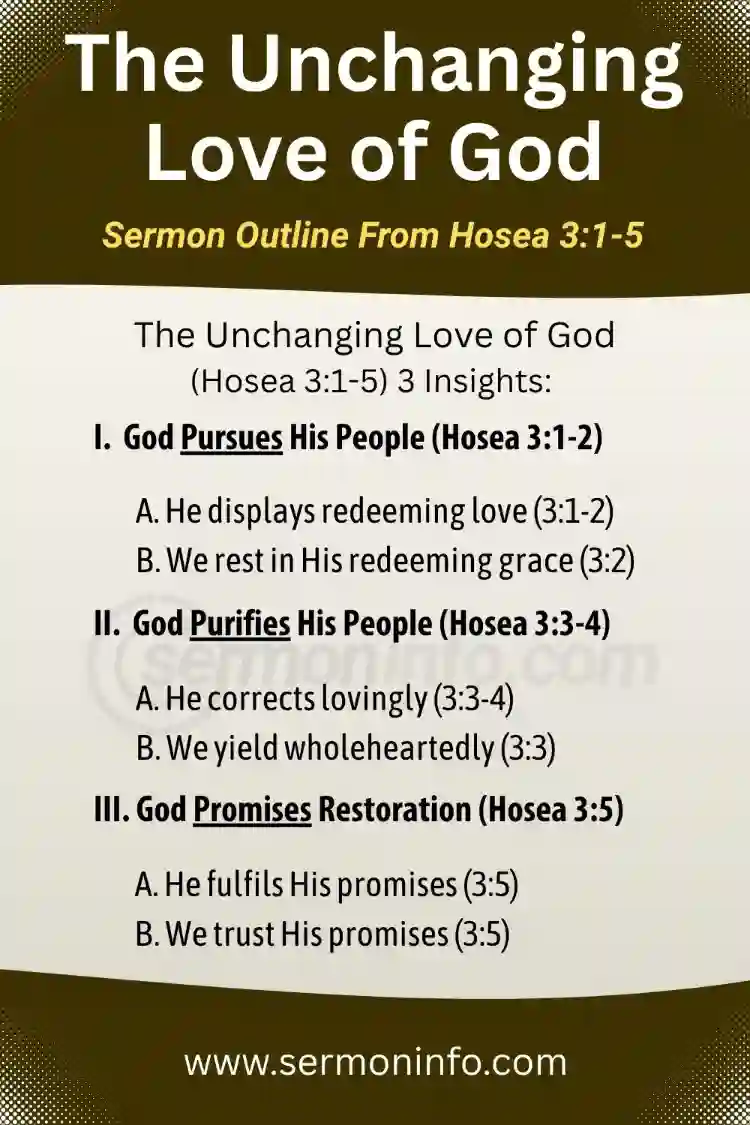 The Unchanging Love of God | Sermon Outline From Hosea 3:1-5